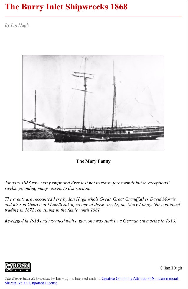 Burry Inlet Shipwrecks 1868